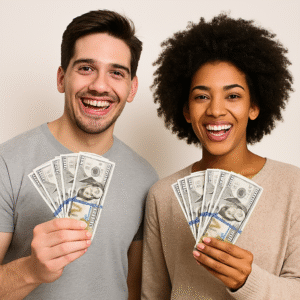 Happy Customers Cash Checking in Raleigh